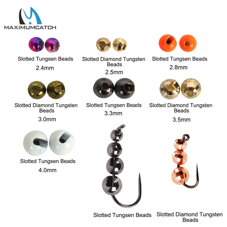 Fishing Rod Ice - Maximumcatch 25pcs/lot 2.4-4.0mm Slotted Tungsten Beads