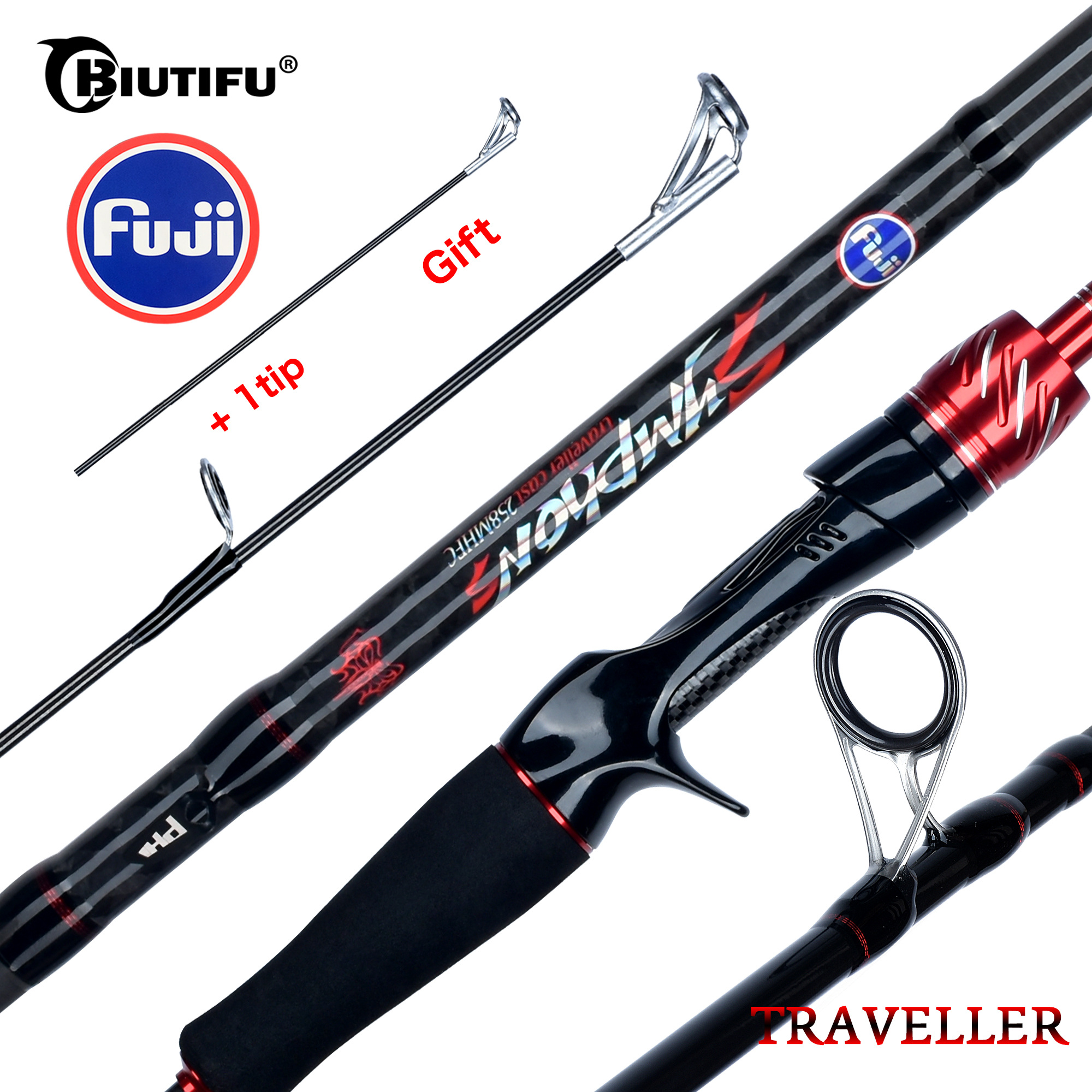 BIUTIFU Spinning Casting Fuji  - مراجعة Fishing Rod Surf وسعره
