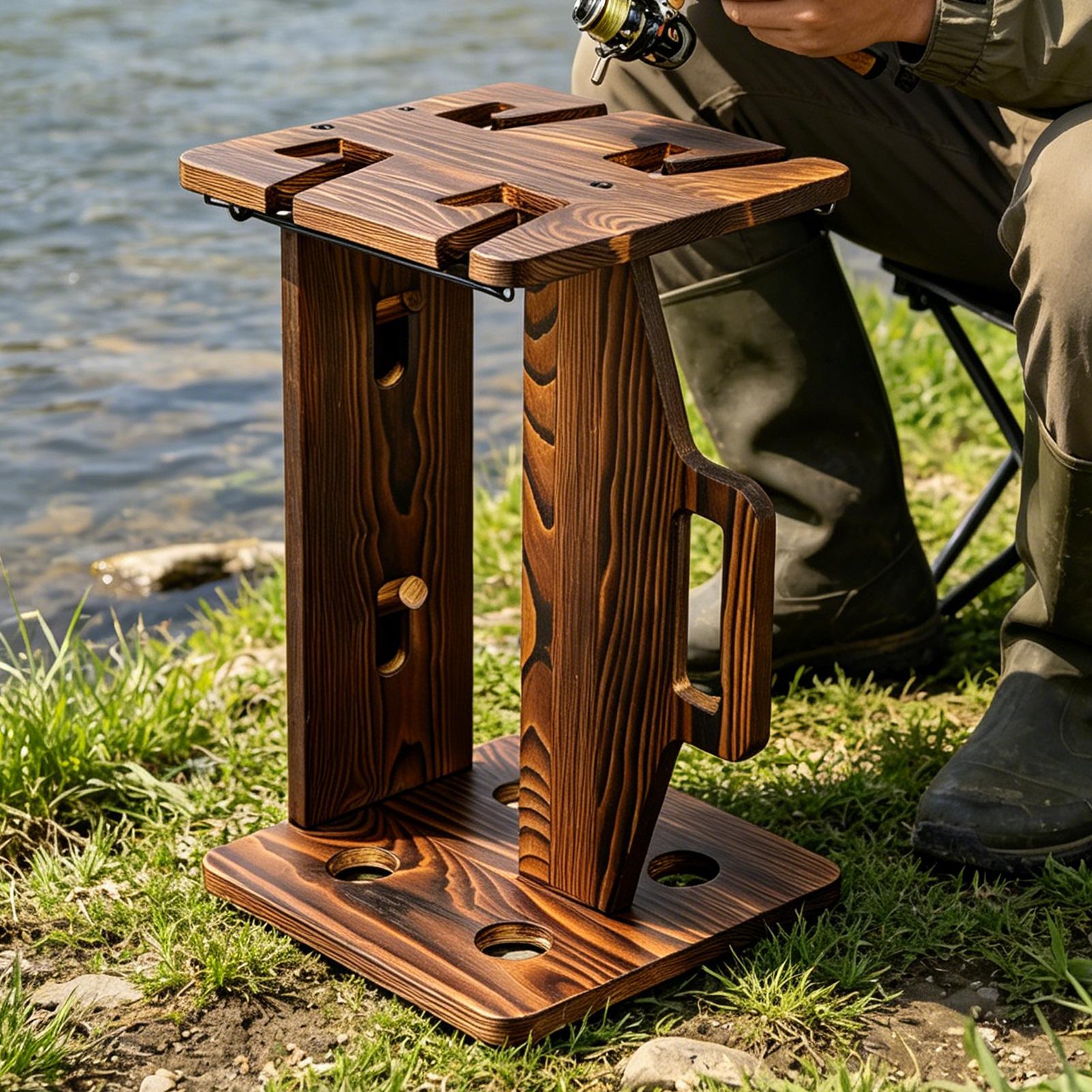 Fishing Rod Holder Wooden Port - مراجعة Fishing Rod Rack وسعره