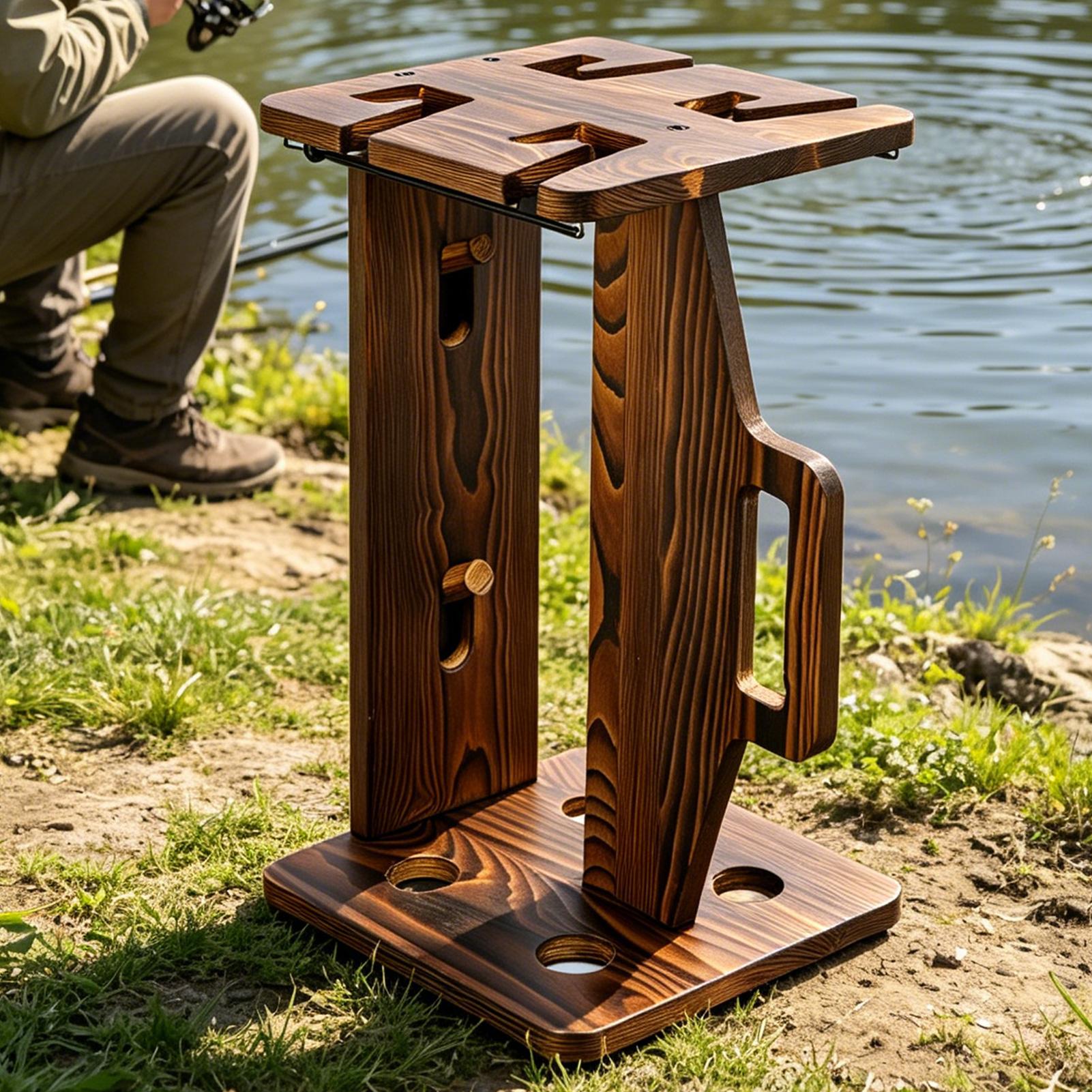 Fishing Rod Holder Wooden Port - مراجعة Fishing Rod Rack وسعره