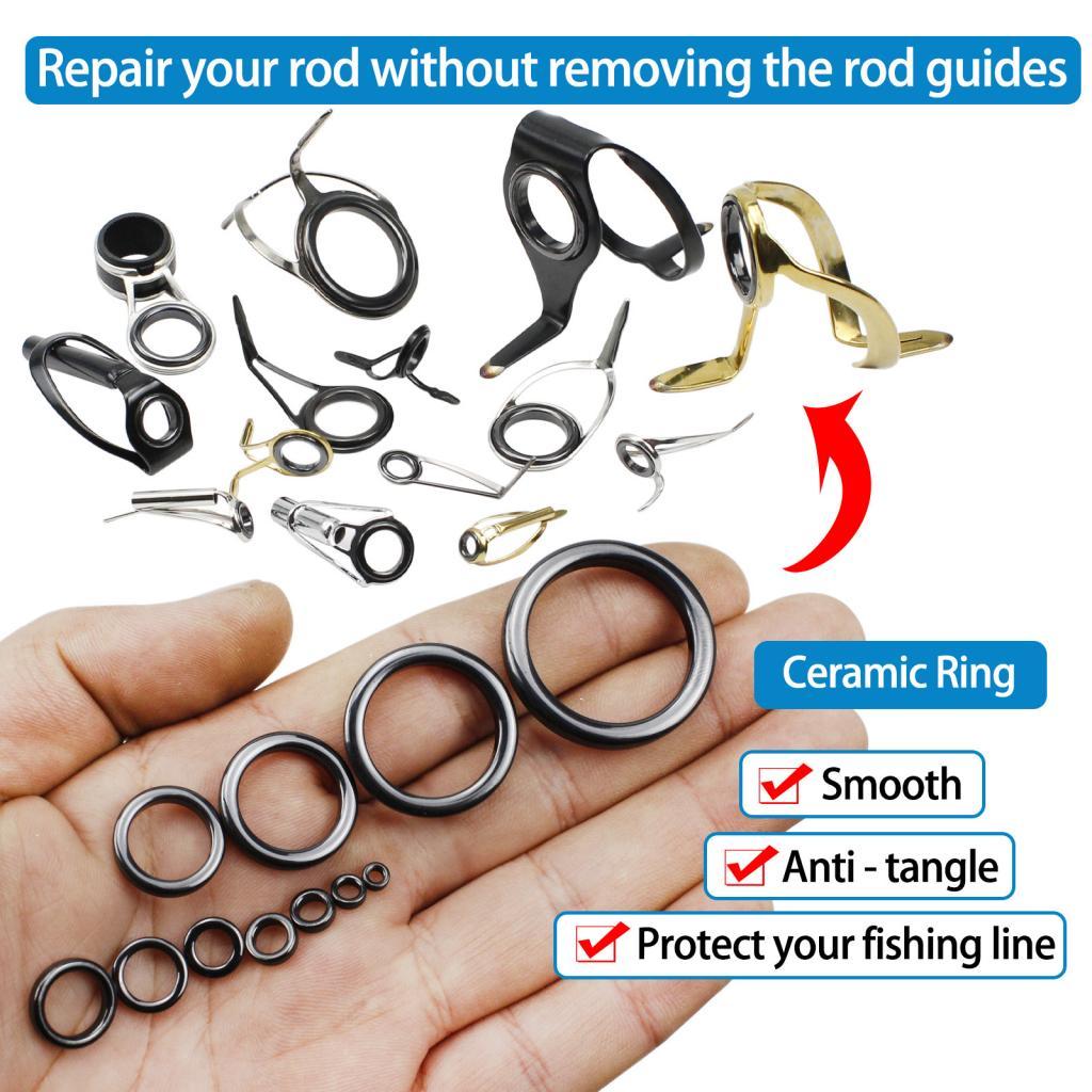 26 Pieces Fishing Rod Guides C - مراجعة Fishing Rod Tip Replacement وسعره