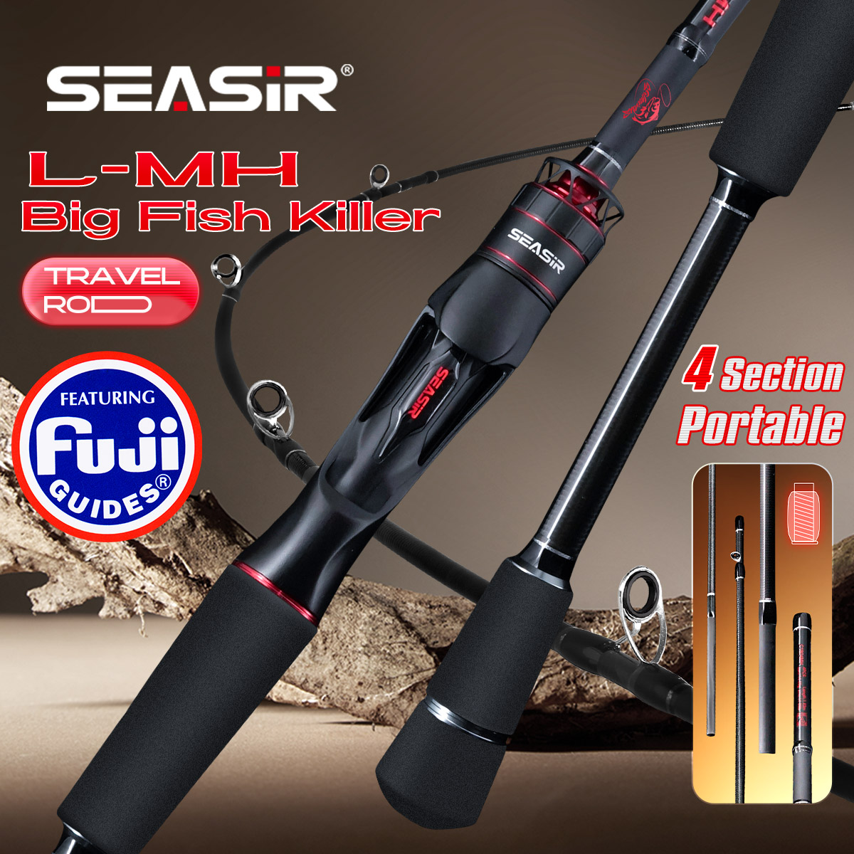 Seasir Salminus XF M/MH Spinin - مراجعة Fishing Rod Surf وسعره