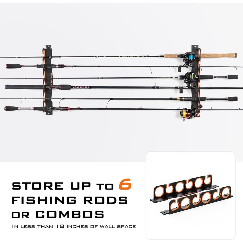 Rod Holder Organizer: Wall/Cei - مراجعة Fishing Rod Combo وسعره