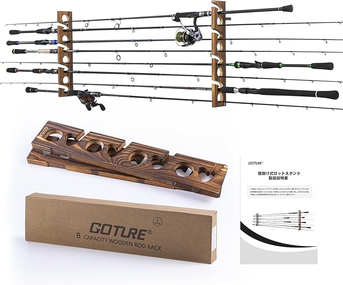 Goture Wood Fishing Rod Holder - مراجعة Fishing Rod Rack وسعره