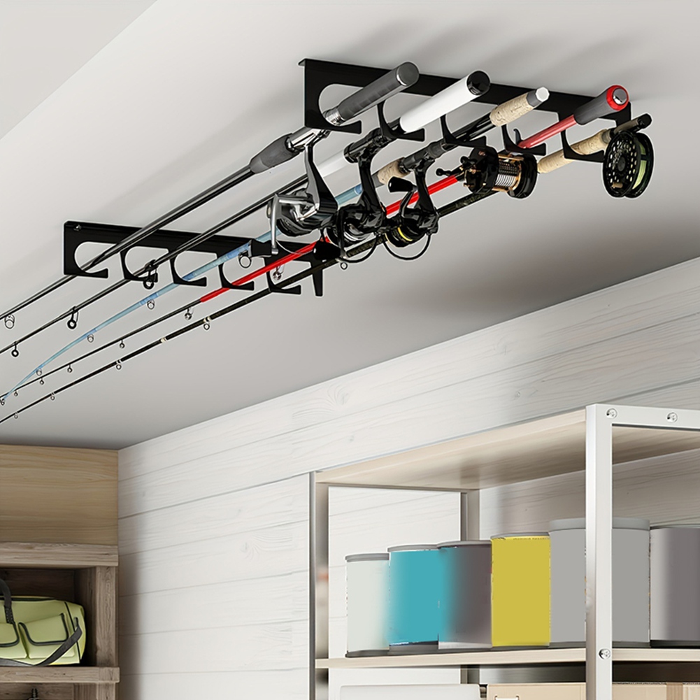 B48B-Wall/Ceiling Mount Fishin - مراجعة Fishing Rod Rack وسعره