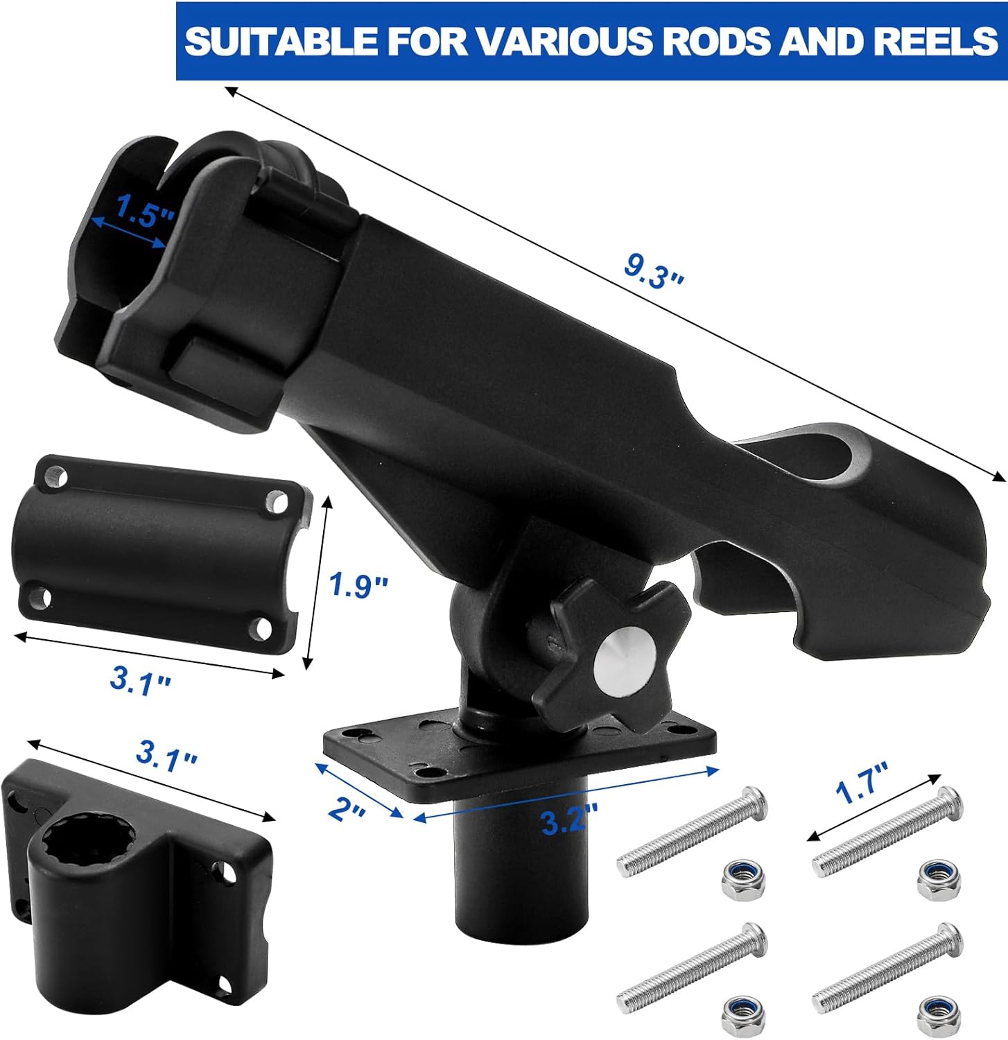 2 Pack Fishing Rod Holder with - مراجعة Fishing Rod Boat وسعره