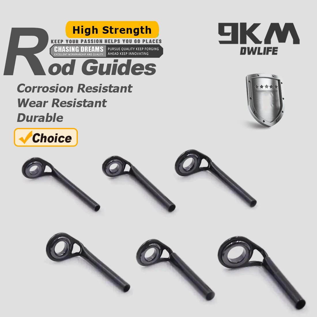 Fishing Rod Guides 5~10pcs MKT - مراجعة Fishing Rod Tip Replacement وسعره