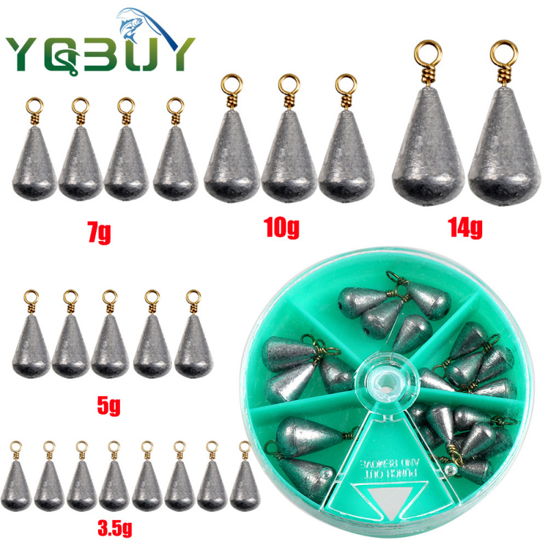 21PCSBoxed olive-shaped lead s - مراجعة Fishing Rod Casting وسعره