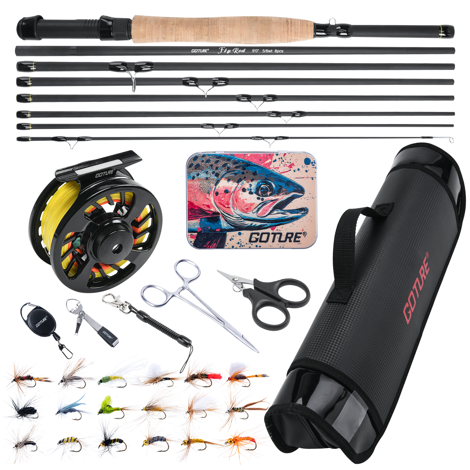 Goture Fly Fishing Rod and Ree - مراجعة Fishing Rod Fly وسعره