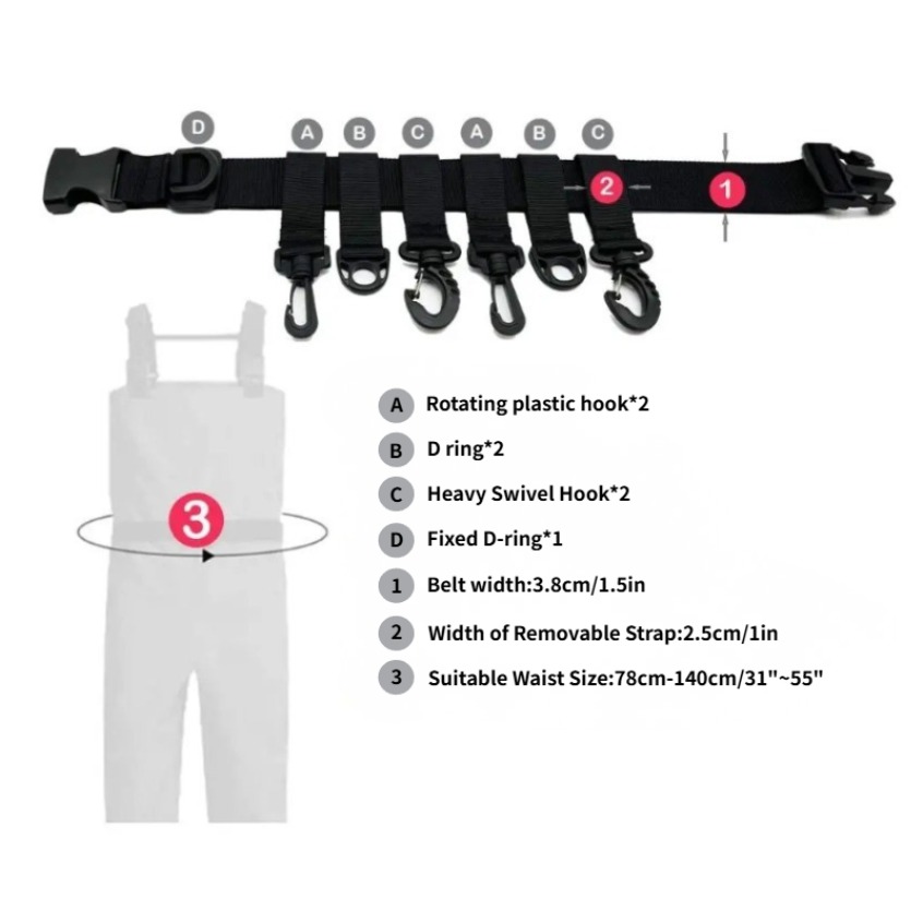 1Pcs Adjustable Wading Belts F - مراجعة Fishing Rod Travel وسعره