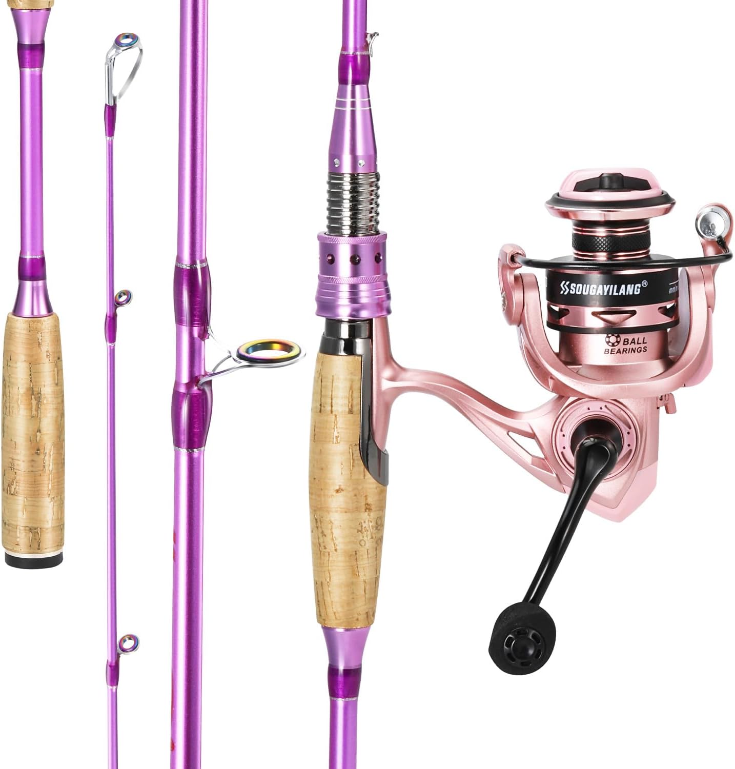 Sougayilang Colorful Spinning  - مراجعة Fishing Rod Combo وسعره