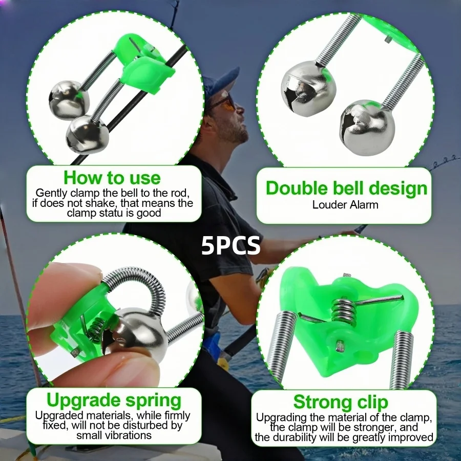 5 Pack Fishing Rod Bells Extra - مراجعة Fishing Rod Ice وسعره
