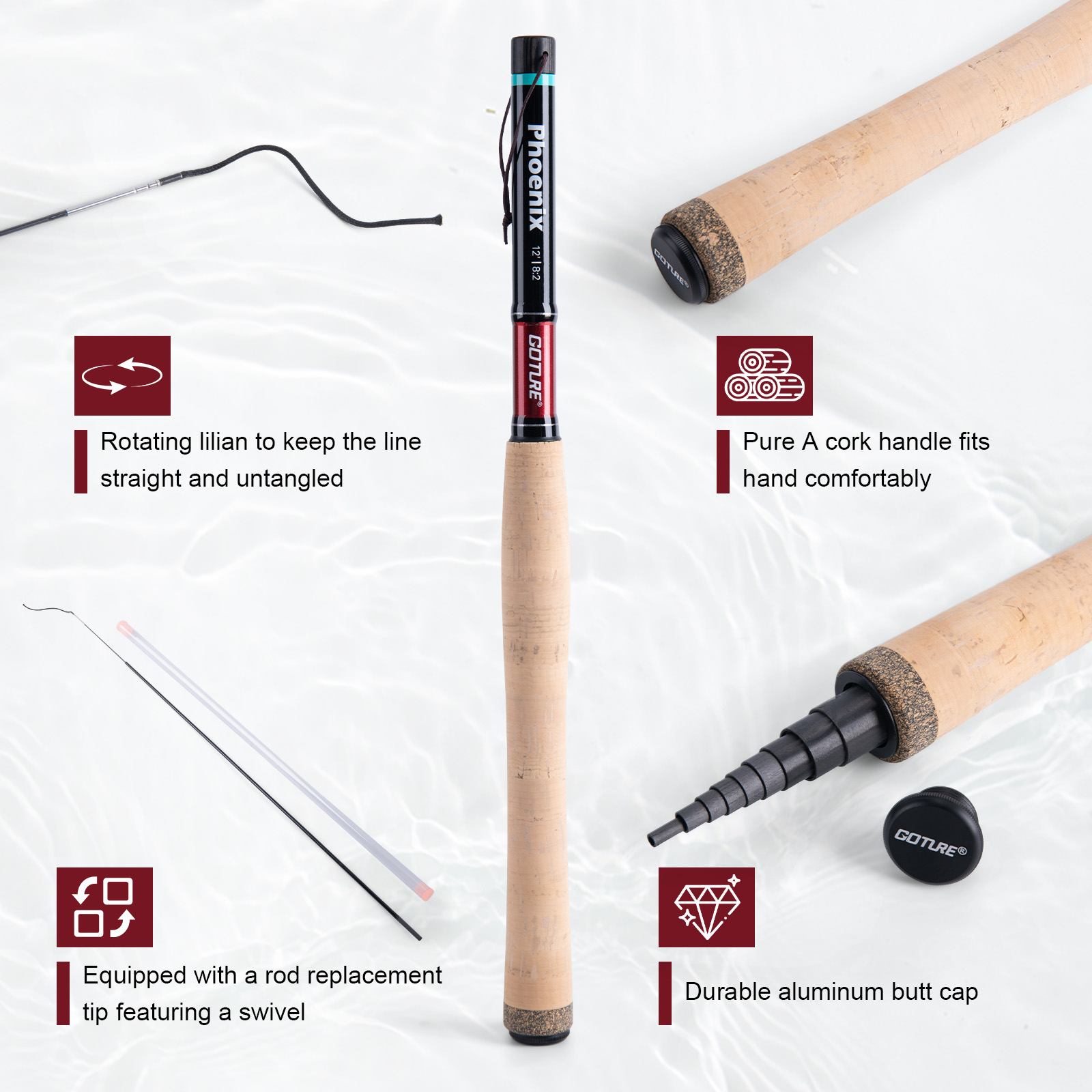 Goture Fishing Rod Combo Fly F - مراجعة Fishing Rod Fly وسعره