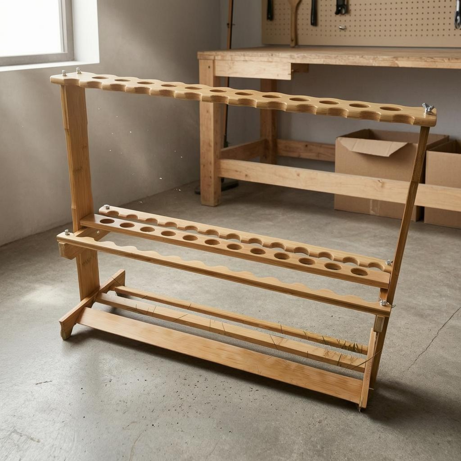 Bamboo Fishing Rod Rack Circul - مراجعة Fishing Rod Rack وسعره