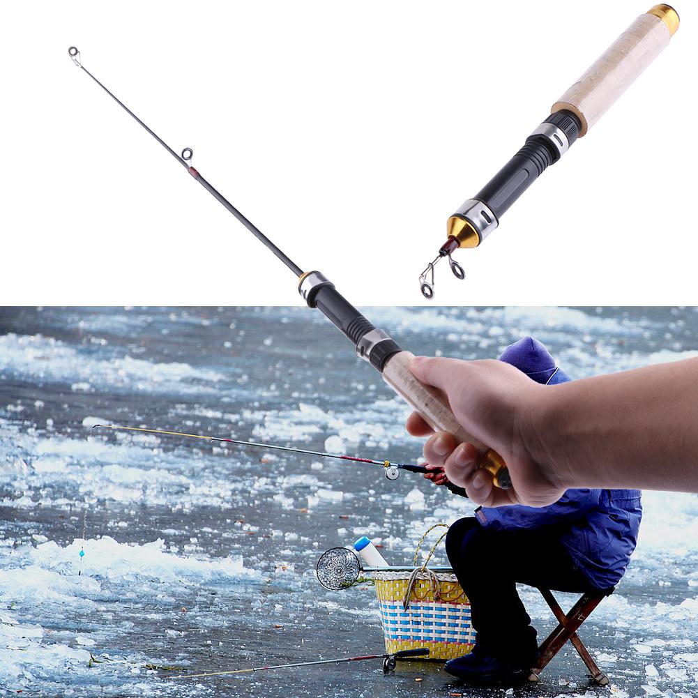 60cm Mini Telescopic Ice Fishi - مراجعة Fishing Rod Carbon Fiber وسعره