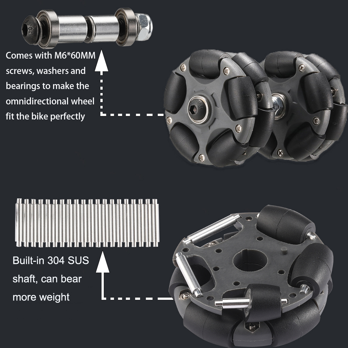 2PCS 58mm Nylon Omni Wheels Ea - مراجعة Fishing Rod Telescopic وسعره