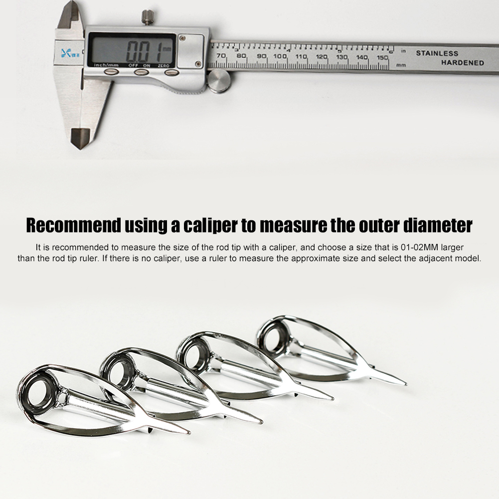 10/40pcs Fishing Rod Guide Rin - مراجعة Fishing Rod Tip Replacement وسعره