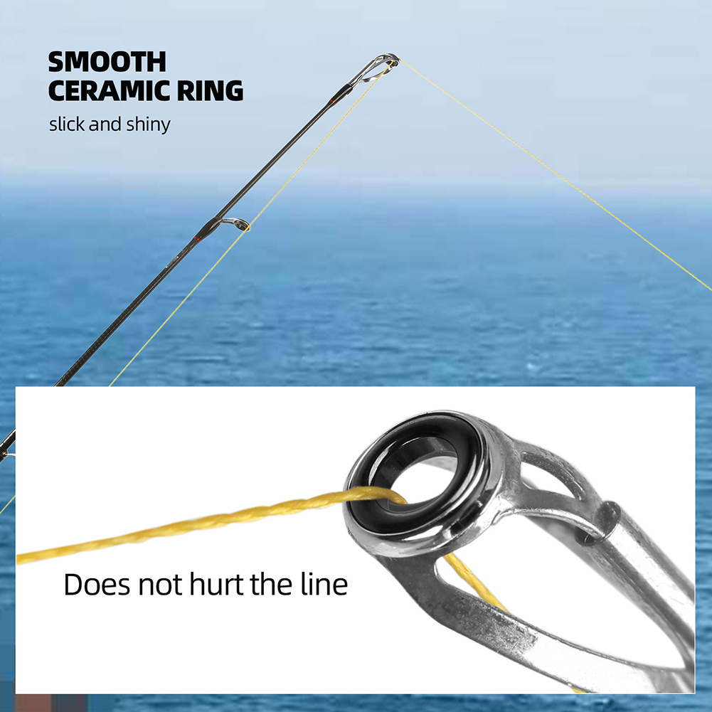 10/40pcs Fishing Rod Guide Rin - مراجعة Fishing Rod Tip Replacement وسعره