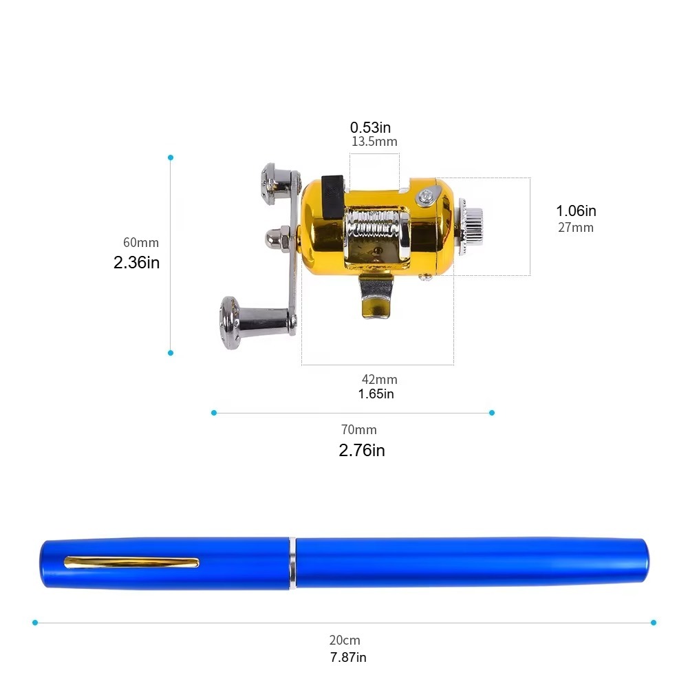 Mini portable steel pen fishin - مراجعة Fishing Rod Case وسعره