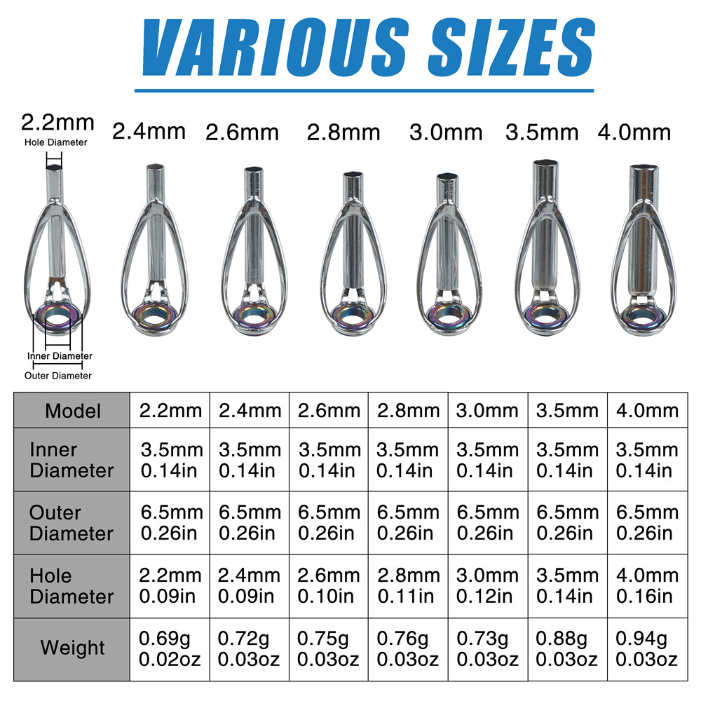10Pcs Fishing rod guide tips r - مراجعة Fishing Rod Tip Replacement وسعره