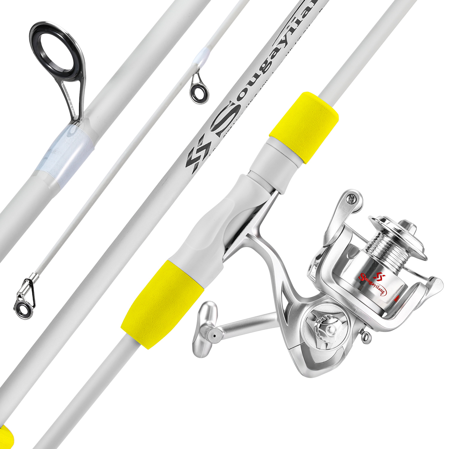 Sougayilang 2section Spinning  - مراجعة Fishing Rod Carbon Fiber وسعره